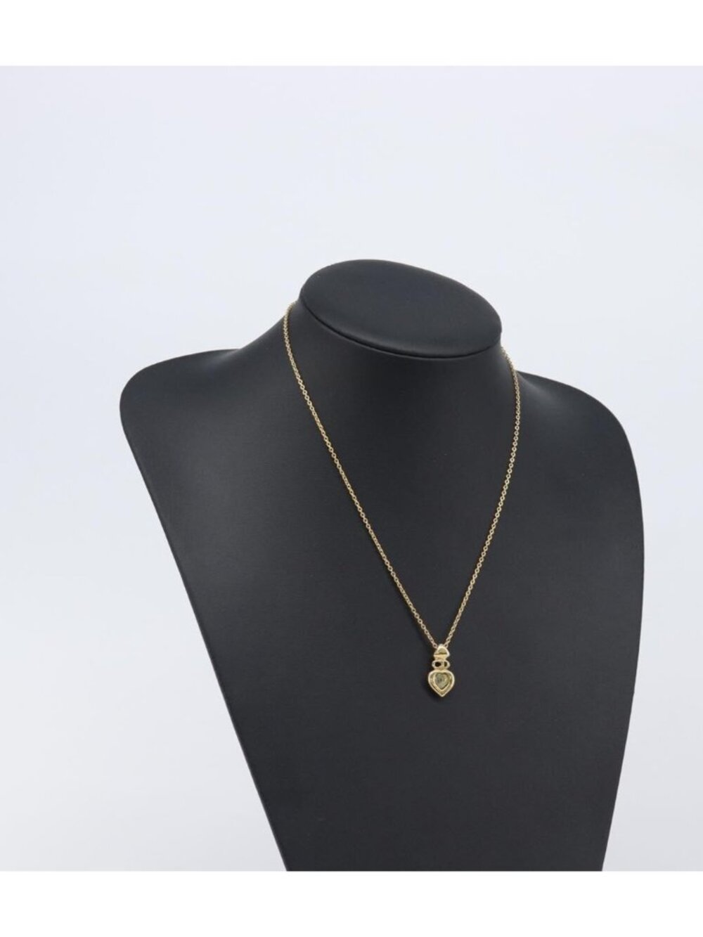 Christian Dior Heart Stone Necklace metal Gold